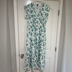 SHEIN Green Floral Dress